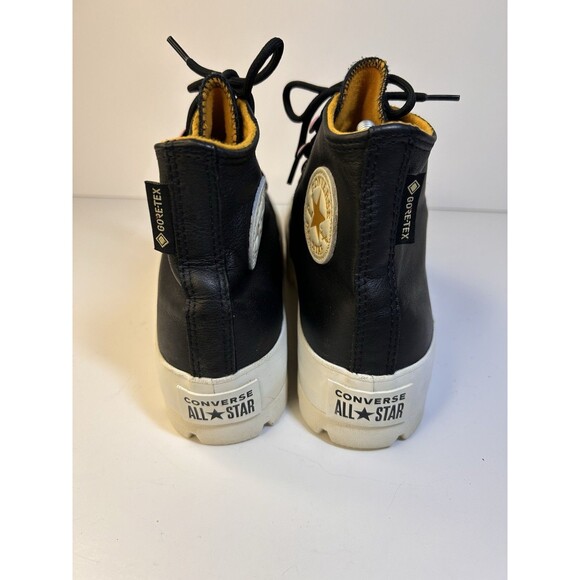 Converse Women's Chuck Taylor Lugged Hi Black leather & Gore-Tex Boots Size 9.5 - Picture 4 of 9